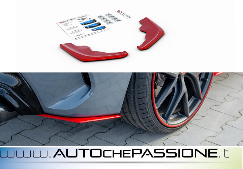 Coppia splitter posteriori V3 per BMW 1 F40 M Pack 2019 Rosso