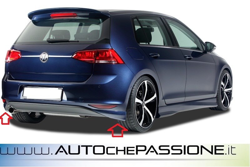 Spoiler sotto paraurti posteriore Golf 7 gonnelline laterali Cod. RDHA019 Autochepassione