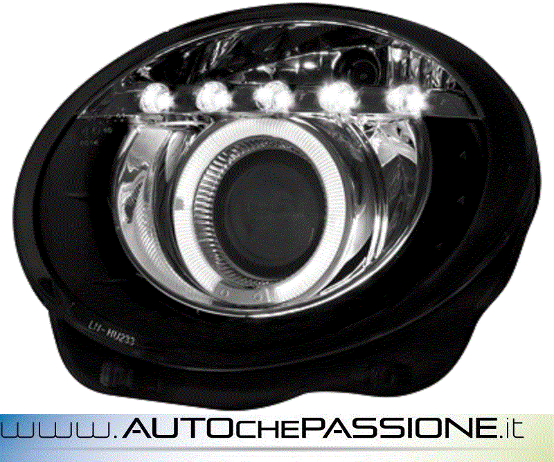 Fanali neri angel eyes per ABARTH 500 2008 FIAT 500