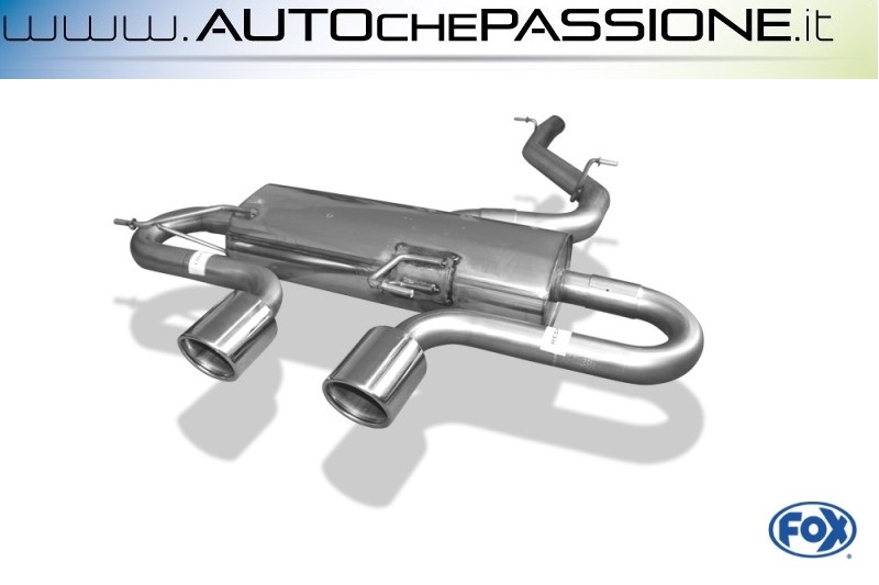 Scarico Sportivo FOX in acciaio omologato per VW Golf 6 R 09 2X90mm