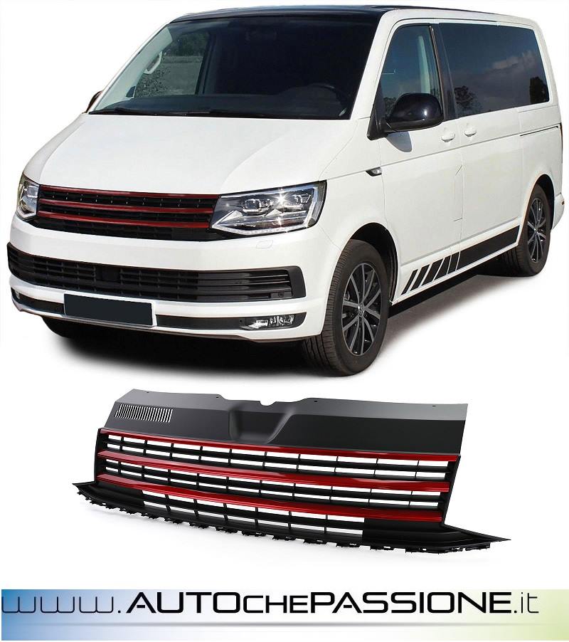Modanature Cromate Per Griglia VW T6 Transporter (2015+) - 4 Pezzi In Acciaio Inox 304 Con Adesivo 3M