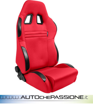 Sedile sportivo tessuto tipo T-Eco rosso