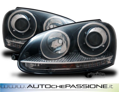 Fanali anteriori GTI Look (New-Style) neri per VW GOLF 5/JETTA 3 2003>2009