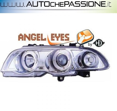 Coppia fanali cromati Angel eyes Bmw Serie 3 E46 1998>2001