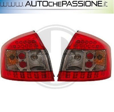 Fari posteriori a led rosso/crystal AUDI A4 8E (B6) berlina 4 porte 2001>2004 (escluse versioni S4/RS4)