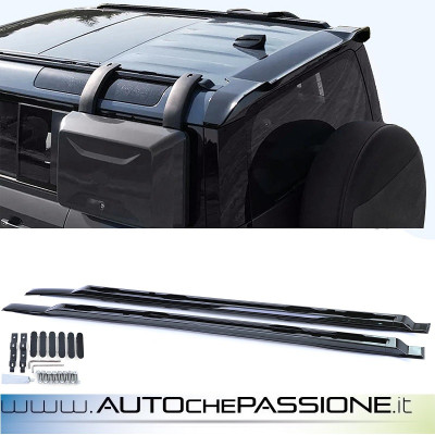 Portapacchi in alluminio nero per Land Rover Defender L663 90