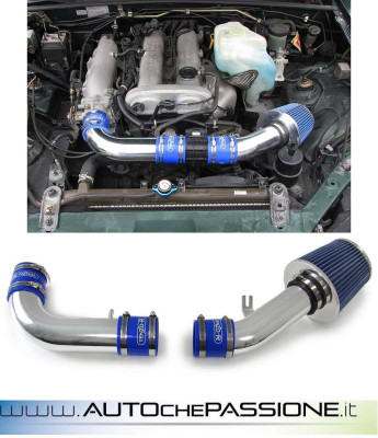 Kit aspirazione aria con filtro aria sportivo blu per Mazda MX5 NB FL 98-05