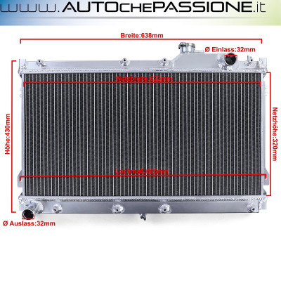 Raffreddatore d'acqua ad alte prestazioni in alluminio per Mazda MX5 NA 90-97